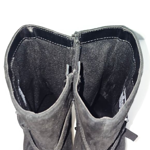 NEW Steve Madden Layan Ankle Bootie Womens 9 Black Suede Pointed Toe Heel - Picture 10 of 14